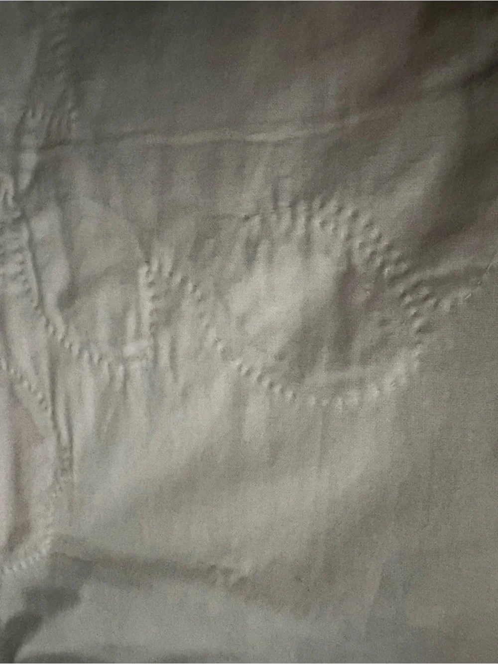 Handmade Cream Floral Appliqué Quilt with Red and Blue Accents
